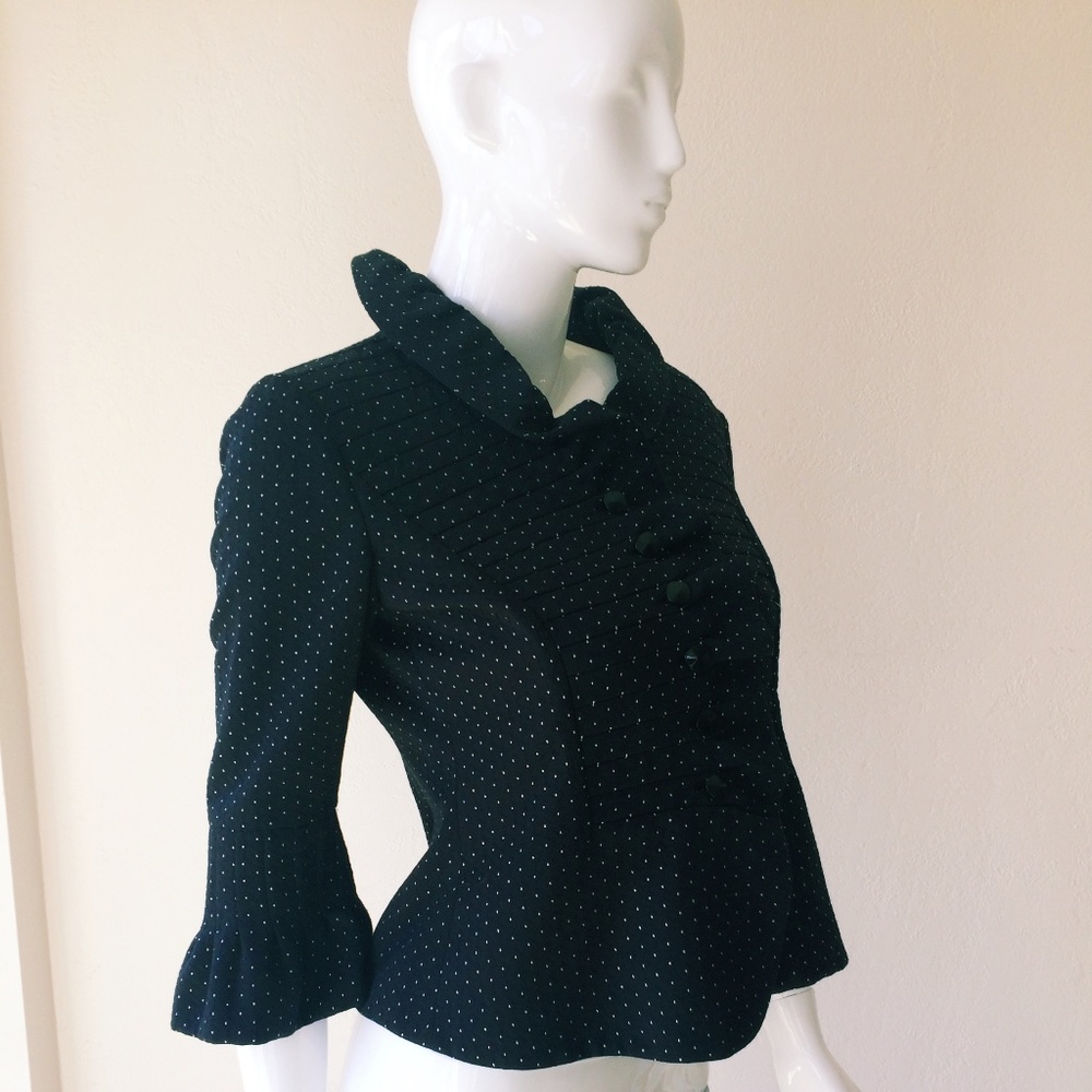 Armani Collezioni Ruffle Polka Dot Blazer Jacket